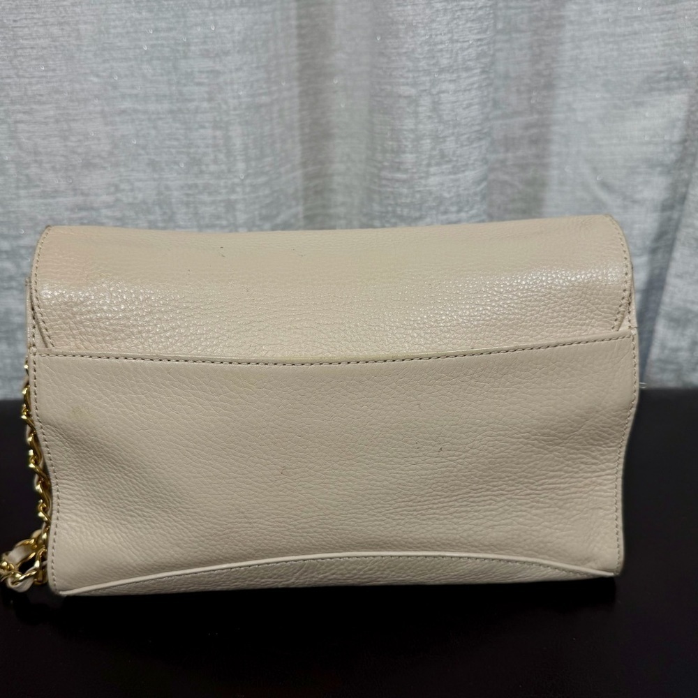 π« Kate Landry Beige Pebbled Leather Crossbody Bag w/ Gold Chain Strap β¨ - Picture 5 of 11